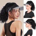 Hat with Ponytail Synthetic Short Wavy Ponytail Sun Hat with Hair (8 Color)