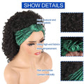 Headband  Deep Curly Short   Headwrap Wig