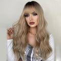 Air Bangs Long Curly Hair Head Dyed Big Wave Wig For Daily Use