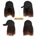 Ins Hot Baseball Cap with  20 Hair Extensions Adjustable Wig Hat Attached African Kinky Curly Hairpiece