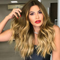 22 Inch Long Wavy Ombre Brown Mini Lace Wigs