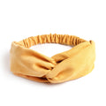 Wigyy - Solid Color Knitted Cotton Suede Headband Elastic Cross Hairband
