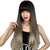 Ins Hot Women's Gradient Color Long Straight Hair Air Bangs Wig