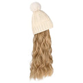 Wigyy  Ins Hot Hat Hair Extension Long Wavy Curly White Hat Wig