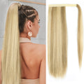 Top Synthetic Long Straight Ponytail Wrap Around Clip in Ponytail for Women Daily Use Dirty Blonde Heat Resistant Fiber
