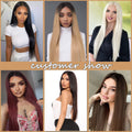 Long Straight Ombre Brown Synthetic Wigs Middle Part Wig Suitable For Party Use