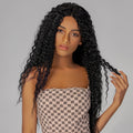 Synthetic Long Curly Wig For Black Women Natural Middle Part Hairline Heat Resistant Daily Use Wigs