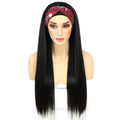 Long Straight 26inches Red Color Headband Wig for Women Daily Wedding Party