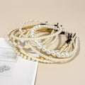 Pearl Head Hoop Fine Crystal Headband Simple Retro Pearl Headband Bridal Hair Accessories