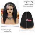 Hot Kinky Straight Headband Wigs for  Women 14 Inch Synthetic Headband Wig