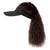 Wigyy Open Top Ponytail Medium Length Water Ripple Wig Black Hat Wig