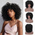 Short Afro Kinky Curly Blond Wig with Bangs
