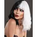 Black And White Wave Short Small Volume Wig Suitable For Party Use