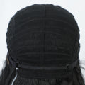 Long Black Wavy Mid Part Wide Lace Front Wigs