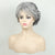Short Grey Wigs for White Women Mixed Silver Curly Wavy Wigs