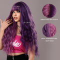 Women's Long Curly Hair Bangs Long Hair Purple Gradient Wig Suitable For Party Use