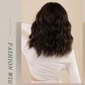 Ins Hot Middle Parting Medium Length Curly Beige Pick Wig For Daily Use
