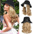 Summer Fashion Long Curly Hair Bow Hat Wig