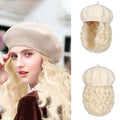 Wigyy Berets Cap with 8 Inch Wavy Curly Hat Wig