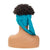 Hot Sexy Kinky Black Curly Wig with Long Water Blue Headband