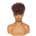 Hot Sexy Kinky Mixed Brown Curly Wig with Headband