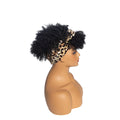 Hot Sexy Kinky Black Bang Wig with Cross Leopard Headband