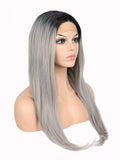 Grey Synthetic Lace Front Wig