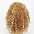 Synthetic Curly Short Brown with Blonde Wig for Women