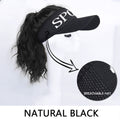 Ponytail Small Wave Baseball Cap Exposed Top Wig Black Cap Wig
