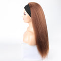 Straight Headband Wig Brown Wigs with Scarf