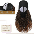 Ins Hot Baseball Cap with 16 Hair Extensions Adjustable Wig Hat Attached African Kinky Curly Hairpiece