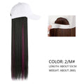 Wigyy White Baseball Cap Adjustable Long Straight Hair a Variety Of Colors