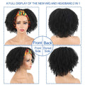 Afro Wrap Wigs 2 in 1 Black Wigs with Headband Attached Curly  for Black WomenWigs