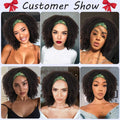 Curly Dark Brown Wigs with Headbands