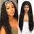 Natural Black Body Wave Headband 28''  with  Wig