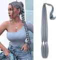 Synthetic Blonde Ponytail Extensions Long Straight Braided Hair Ponytail with Hair Tie for Women Natural 34'' Pony