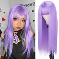 Long Straight Wig with Bangs Light Wigs for Women 24 Inch
