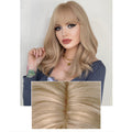 Long Curly Hair Air Bangs Milk Tea Blonde Wig Suitable For Party Use