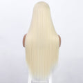 Long Straight Ombre Brown Synthetic Wigs Middle Part Wig Suitable For Party Use