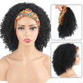 Headband Wigs ShortCurly Wig Full Afro Curly  Wig HeadWrap Wig