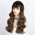 Ins Hot Long Curly Hair Big Wave Pick Dye With Bangs Heat-Resistant Wig