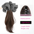 Claw Clip Ponytail Hair Extensions long Straight hair Natural bow Tail False Hair