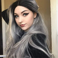 Ins Hot Long Wavy Mini Lace Front Gray Wigs