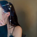 Wigyy Rhinestone Headband for Hair Women Long Tassel Crystal Hair Accessories