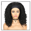 Hot Synthetic Dreadlock Braided Headband Wig Goddess Faux Nu Locs Curly Wig Freetress Twist Crochet Hair 24inch