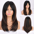 Ins Hot Ombre Blonde Wig with Bangs Long Curly Wig