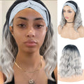 14 Inch Short  Wave Headband Wave Wigs  Turban Wigs
