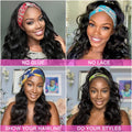 Hot Body Wave Headband Wigs for Women Synthetic Natural Black Long Wavy Headband Wig with Headband Attached 22inch