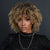 Short Curly Afro Wigs for Black Women Glueless Synthetic Wig with Bangs, Ombre Brown Wig 16"