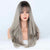 Ins Hot Female Long Curly Flat Bangs Gradual Beige Gray Wig Suitable For Party Use